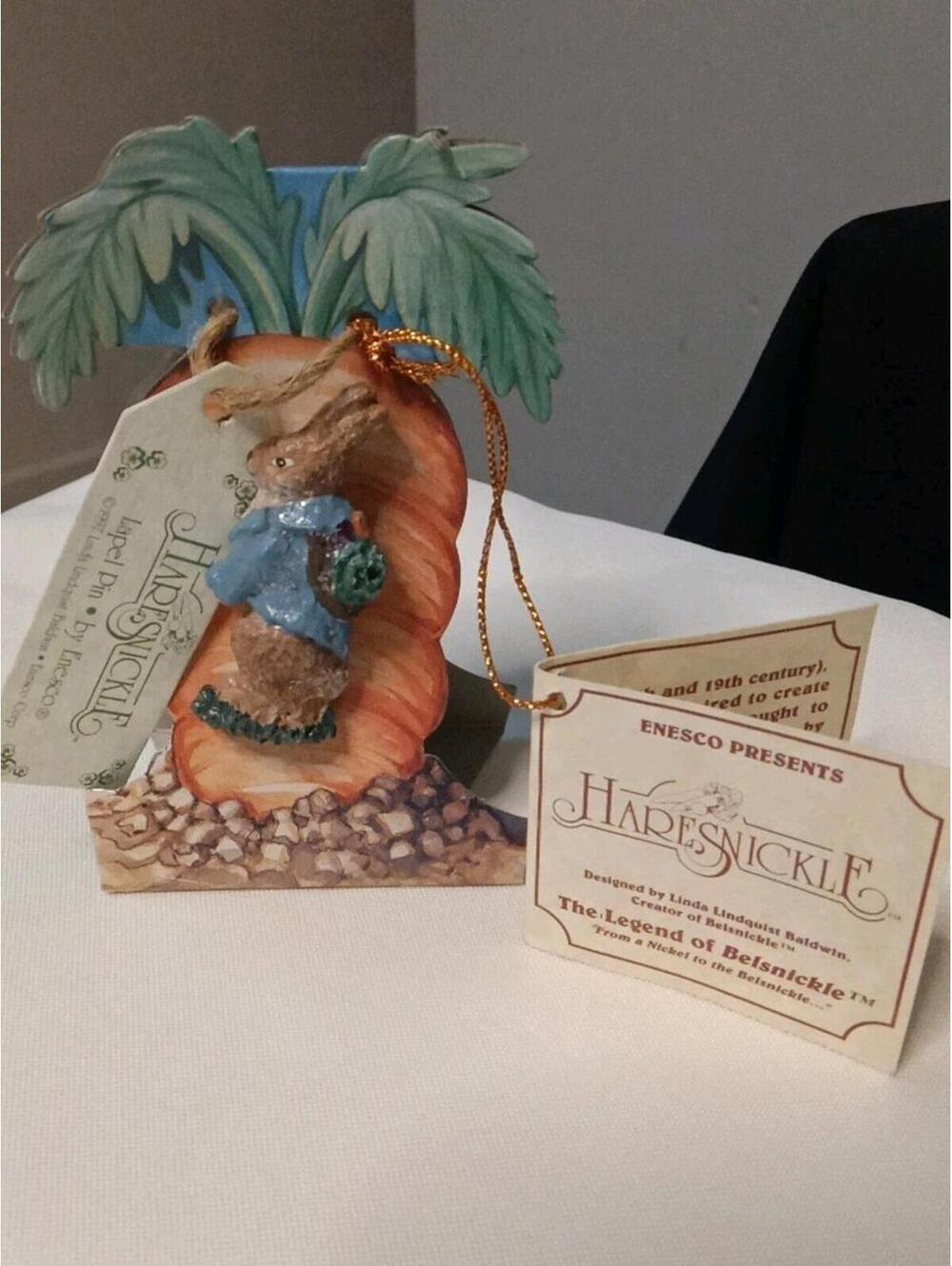 Vintage Easter Spring Enesco Nickel to Haresnickle Bunny Rabbit Brooch Pin Lapel